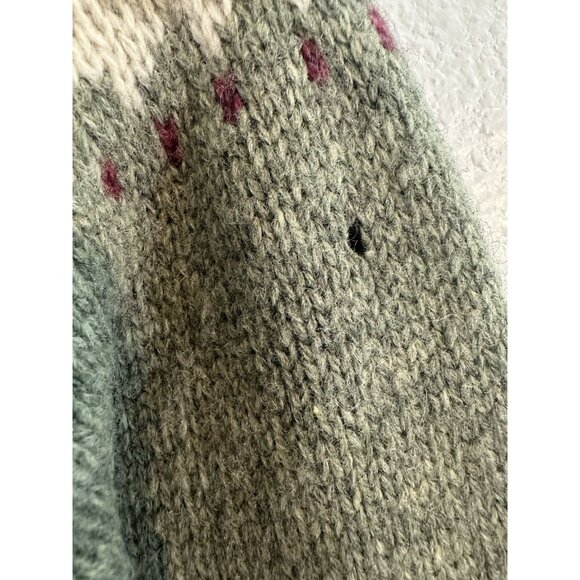 Woolrich Knit Wool Sweater womens size M Green crew Neck Fair Isle ski Willow - Picture 9 of 12